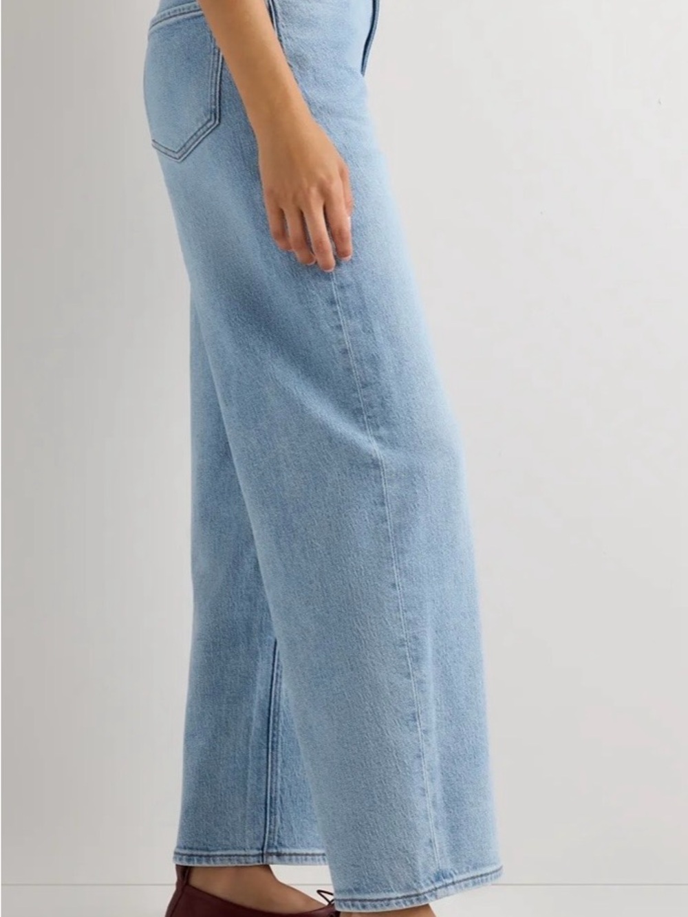 Quince Bella Stretch Barrel Cool Blue Wide-Leg Jeans size32 - Picture 3 of 14